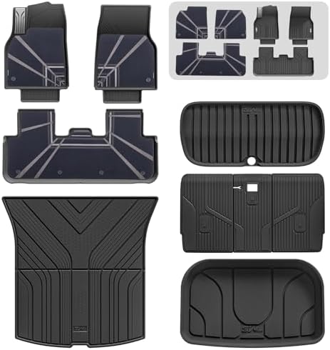 3W Tesla Model Y Juniper Floor Mats Not for Standard   Front Rear Cargo Liner & Seatback Protector  Custom Fit 2025 2026 Model Y Accessories  TPE All Weather Odorless Non Slip