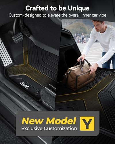 3W Tesla New Model Y Juniper Floor Mats and Cargo Liners  Full Set TPE Floor Liner for 2025 2026 Model Y  Cargo Mats and Seat Back Cover Protector  Car Mats for 2026 Tesla Model Y Juniper Accseeories