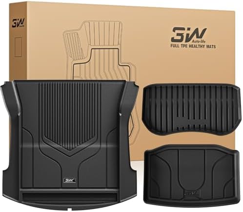 3W Tesla New Model Y Juniper Floor Mats and Cargo Liners  Full Set TPE Floor Liner for 2025 2026 Model Y  Cargo Mats and Seat Back Cover Protector  Car Mats for 2026 Tesla Model Y Juniper Accseeories