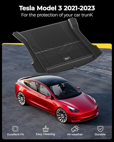 3W Tesla New Model Y Juniper Floor Mats and Cargo Liners  Full Set TPE Floor Liner for 2025 2026 Model Y  Cargo Mats and Seat Back Cover Protector  Car Mats for 2026 Tesla Model Y Juniper Accseeories