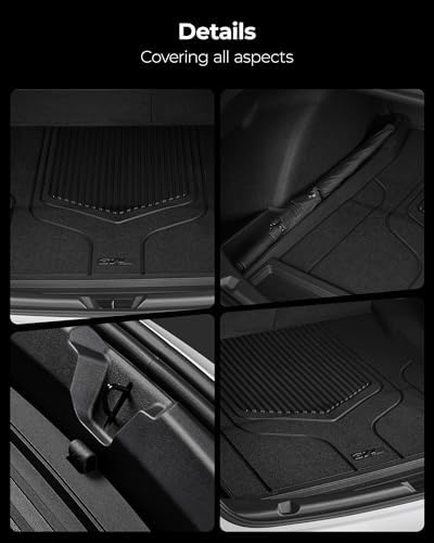 3W Tesla New Model Y Juniper Floor Mats and Cargo Liners  Full Set TPE Floor Liner for 2025 2026 Model Y  Cargo Mats and Seat Back Cover Protector  Car Mats for 2026 Tesla Model Y Juniper Accseeories
