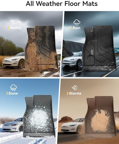 3W Tesla New Model Y Juniper Floor Mats and Cargo Liners  Full Set TPE Floor Liner for 2025 2026 Model Y  Cargo Mats and Seat Back Cover Protector  Car Mats for 2026 Tesla Model Y Juniper Accseeories