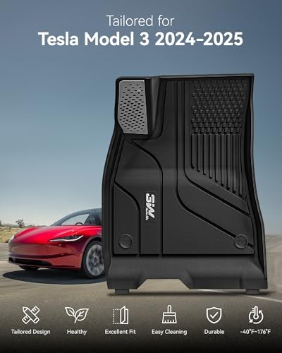 3W Tesla New Model Y Juniper Floor Mats and Cargo Liners  Full Set TPE Floor Liner for 2025 2026 Model Y  Cargo Mats and Seat Back Cover Protector  Car Mats for 2026 Tesla Model Y Juniper Accseeories