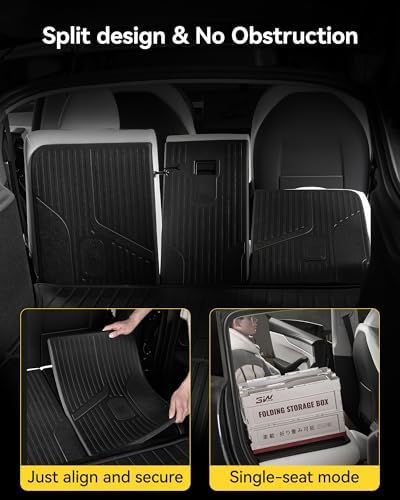 3W Tesla New Model Y Juniper Floor Mats and Cargo Liners  Full Set TPE Floor Liner for 2025 2026 Model Y  Cargo Mats and Seat Back Cover Protector  Car Mats for 2026 Tesla Model Y Juniper Accseeories