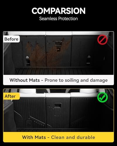 3W Tesla New Model Y Juniper Floor Mats and Cargo Liners  Full Set TPE Floor Liner for 2025 2026 Model Y  Cargo Mats and Seat Back Cover Protector  Car Mats for 2026 Tesla Model Y Juniper Accseeories