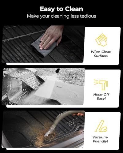 3W Tesla New Model Y Juniper Floor Mats and Cargo Liners  Full Set TPE Floor Liner for 2025 2026 Model Y  Cargo Mats and Seat Back Cover Protector  Car Mats for 2026 Tesla Model Y Juniper Accseeories