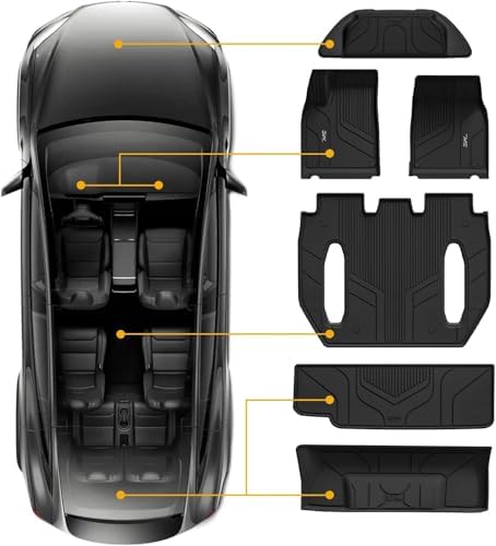 3W Tesla New Model Y Juniper Floor Mats and Cargo Liners  Full Set TPE Floor Liner for 2025 2026 Model Y  Cargo Mats and Seat Back Cover Protector  Car Mats for 2026 Tesla Model Y Juniper Accseeories