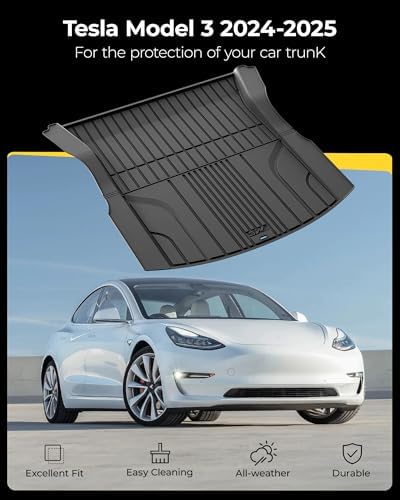 3W Tesla New Model Y Juniper Floor Mats and Cargo Liners  Full Set TPE Floor Liner for 2025 2026 Model Y  Cargo Mats and Seat Back Cover Protector  Car Mats for 2026 Tesla Model Y Juniper Accseeories