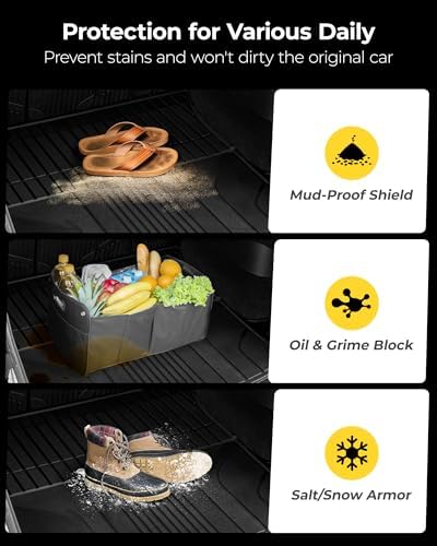 3W Tesla New Model Y Juniper Floor Mats and Cargo Liners  Full Set TPE Floor Liner for 2025 2026 Model Y  Cargo Mats and Seat Back Cover Protector  Car Mats for 2026 Tesla Model Y Juniper Accseeories