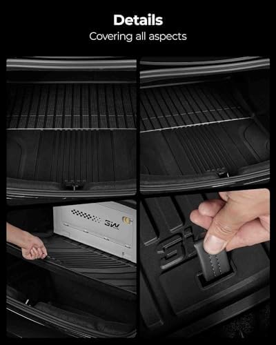 3W Tesla New Model Y Juniper Floor Mats and Cargo Liners  Full Set TPE Floor Liner for 2025 2026 Model Y  Cargo Mats and Seat Back Cover Protector  Car Mats for 2026 Tesla Model Y Juniper Accseeories