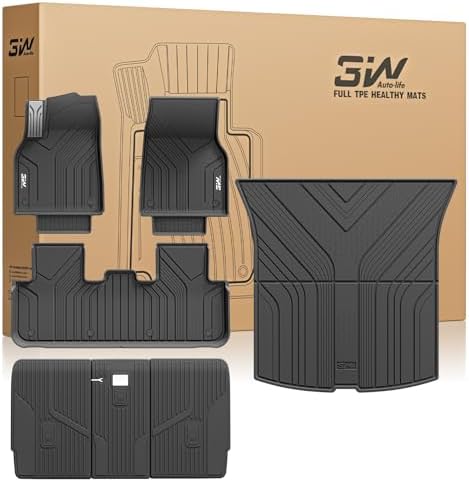 3W Tesla New Model Y Juniper Floor Mats and Cargo Liners  Full Set TPE Floor Liner for 2025 2026 Model Y  Cargo Mats and Seat Back Cover Protector  Car Mats for 2026 Tesla Model Y Juniper Accseeories
