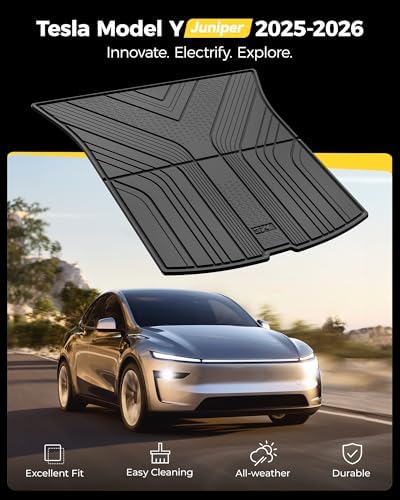 3W Tesla New Model Y Juniper Floor Mats and Cargo Liners  Full Set TPE Floor Liner for 2025 2026 Model Y  Cargo Mats and Seat Back Cover Protector  Car Mats for 2026 Tesla Model Y Juniper Accseeories