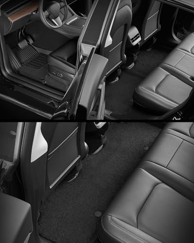 3W Tesla New Model Y Juniper Floor Mats and Cargo Liners  Full Set TPE Floor Liner for 2025 2026 Model Y  Cargo Mats and Seat Back Cover Protector  Car Mats for 2026 Tesla Model Y Juniper Accseeories