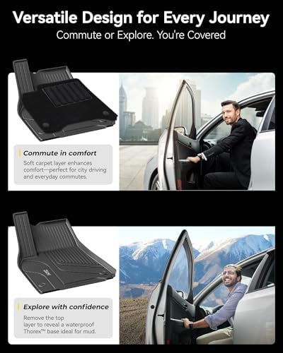 3W Tesla New Model Y Juniper Floor Mats and Cargo Liners  Full Set TPE Floor Liner for 2025 2026 Model Y  Cargo Mats and Seat Back Cover Protector  Car Mats for 2026 Tesla Model Y Juniper Accseeories