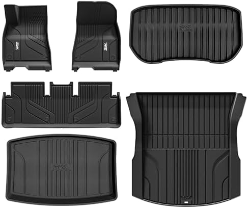 3W Tesla New Model Y Juniper Floor Mats and Cargo Liners  Full Set TPE Floor Liner for 2025 2026 Model Y  Cargo Mats and Seat Back Cover Protector  Car Mats for 2026 Tesla Model Y Juniper Accseeories