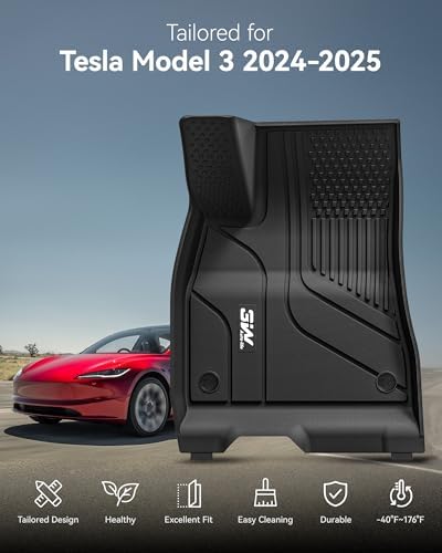 3W Tesla New Model Y Juniper Floor Mats and Cargo Liners  Full Set TPE Floor Liner for 2025 2026 Model Y  Cargo Mats and Seat Back Cover Protector  Car Mats for 2026 Tesla Model Y Juniper Accseeories
