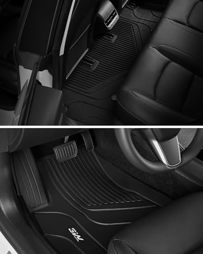 3W Tesla New Model Y Juniper Floor Mats and Cargo Liners  Full Set TPE Floor Liner for 2025 2026 Model Y  Cargo Mats and Seat Back Cover Protector  Car Mats for 2026 Tesla Model Y Juniper Accseeories