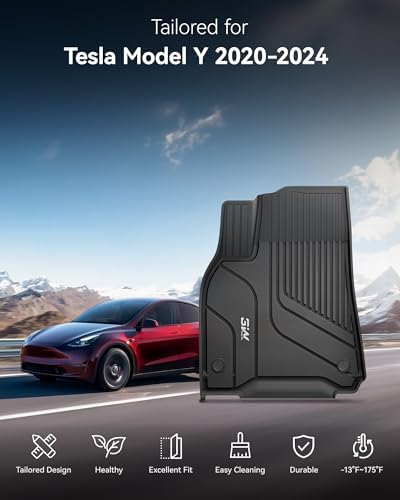3W Tesla New Model Y Juniper Floor Mats and Cargo Liners  Full Set TPE Floor Liner for 2025 2026 Model Y  Cargo Mats and Seat Back Cover Protector  Car Mats for 2026 Tesla Model Y Juniper Accseeories