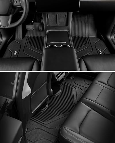 3W Tesla New Model Y Juniper Floor Mats and Cargo Liners  Full Set TPE Floor Liner for 2025 2026 Model Y  Cargo Mats and Seat Back Cover Protector  Car Mats for 2026 Tesla Model Y Juniper Accseeories