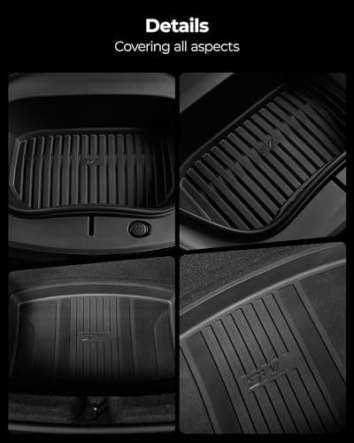 3W Tesla New Model Y Juniper Floor Mats and Cargo Liners  Full Set TPE Floor Liner for 2025 2026 Model Y  Cargo Mats and Seat Back Cover Protector  Car Mats for 2026 Tesla Model Y Juniper Accseeories