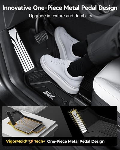 3W Tesla New Model Y Juniper 2025 2026 Floor Mats & Cargo Liners  Trunk Mats  Seat Back Cover Protector  All Weather Customer Fit Upgrade Vigormold  TPE  Model Y Juniper Accessories Not for Standard 