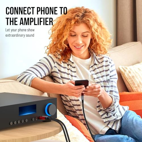 3 5mm 1/8 Stereo to Dual 1/4 TS Mono Y Splitter Audio Cable Adapter Compatible with iPhone  PC  Computer Sound Card  Mixer  Multimedia Speaker  Home Stereo System 30FT