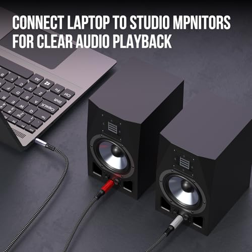 3 5mm 1/8 Stereo to Dual 1/4 TS Mono Y Splitter Audio Cable Adapter Compatible with iPhone  PC  Computer Sound Card  Mixer  Multimedia Speaker  Home Stereo System 30FT