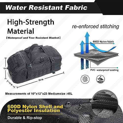 3 In 1 Military Backpack Travel Duffle Bag for Weekender Gym Traveling Workout Deployment