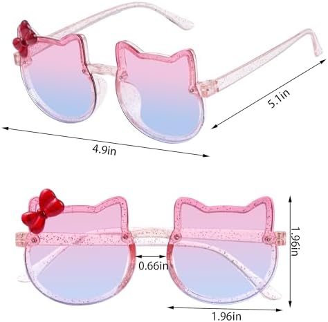 3 Pairs Kids Sunglasses Lovely Cute Girls Toddlers Glasse for Party Birthday Outdoor Beach Eyewear