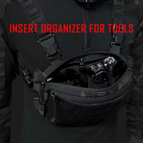 3 Piece EDC Elastic Bag Insert Pouch Panel Hook Backed Accessories Holder  Tactical Backpack Insert Modular Organizers and Storage Pouch