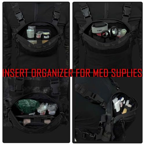 3 Piece EDC Elastic Bag Insert Pouch Panel Hook Backed Accessories Holder  Tactical Backpack Insert Modular Organizers and Storage Pouch