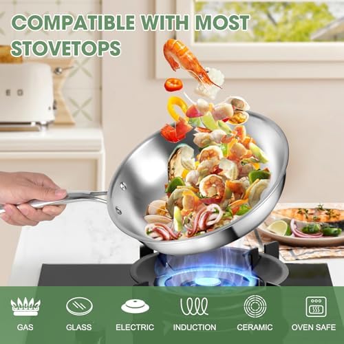 3 Ply Stainless Steel 11 Piece Cookware Set with Lids  Pots and Pans Kitchen Set  Non Toxic  Induction  Oven  Dishwasher Safe  Professional Chef Quality