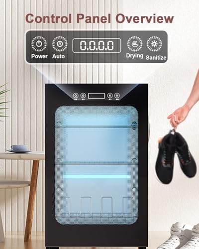 3 Tier Automatic Shoe Dryer   Holds 6 8 Pairs of Shoes at Once  Electric Hot Air Drying Shoe Cabinet  with Digital Controls & Timer  for Boots/Sandals/Slippers/Sneakers/Leather Shoes