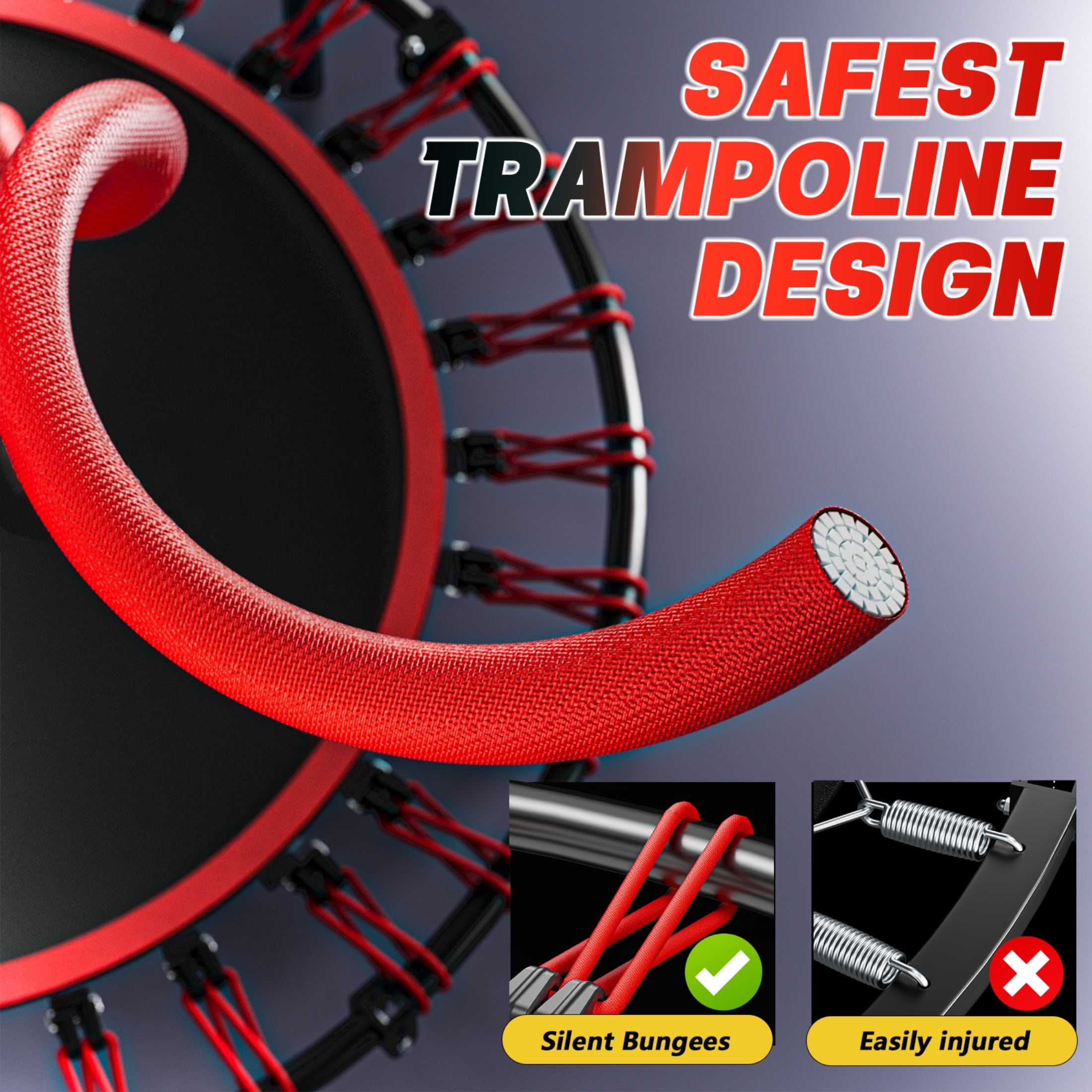 40in Rebounder Trampoline for Adults  SHINPT Fitness Trampoline with Handle  40" Gym Equipment for Home  Exercise Trampoline for Adults Indoor  Outdoor Foldable Trampoline for Yard  Basement  Lawn