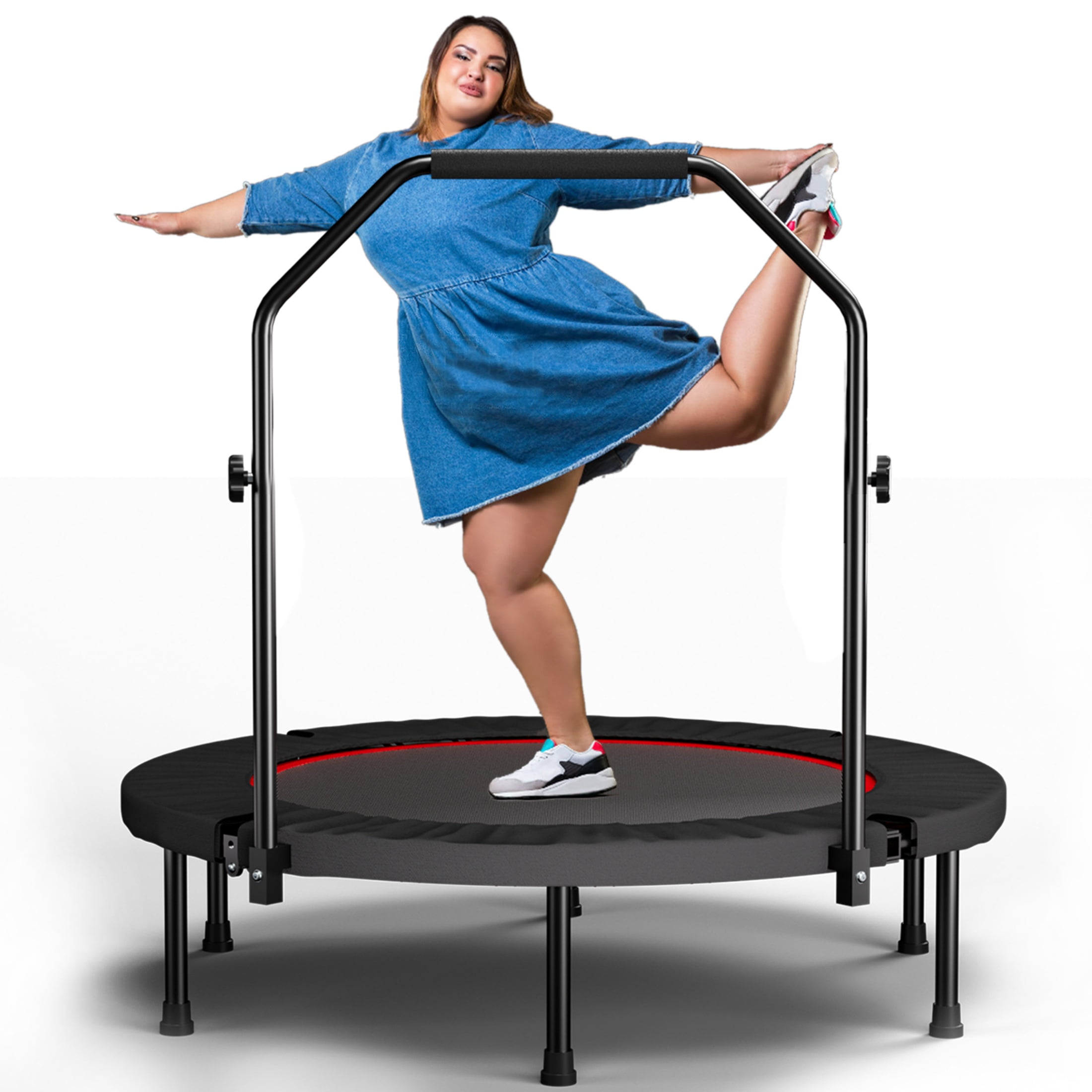 40in Rebounder Trampoline for Adults  SHINPT Fitness Trampoline with Handle  40" Gym Equipment for Home  Exercise Trampoline for Adults Indoor  Outdoor Foldable Trampoline for Yard  Basement  Lawn