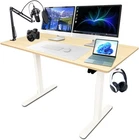 44  /55" Adjustable Electric Desk Computer Home Office Table Power Outlet