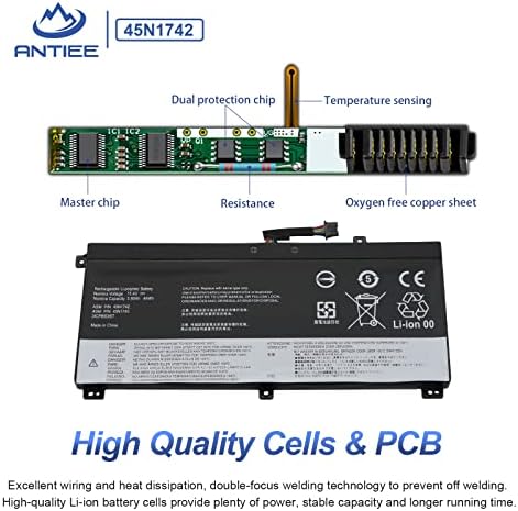 45N1742 45N1740 45N1741 45N1743 Laptop Battery Replacement for Lenovo ThinkPad T550 T550s T560 W550 W550s P50S Type 20CK 20CJ 20FH 20FJ 20E2 Series SB10K12721 00NY639 3ICP/7/61/70 3ICP7/62/66 44Wh