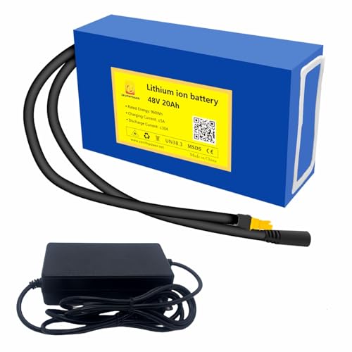 48V 20Ah Ebike Batería de litio de 48 voltios para bicicleta eléctrica E Bike con 30A BMS 54.6V 3A cargador