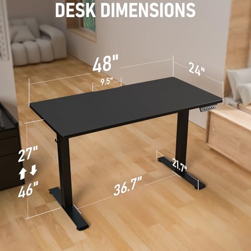 48   24 Electric Standing Desk  Adjustable Height Sit Stand Up Desk  Motorized Home Office Computer Gaming Workstation Desk