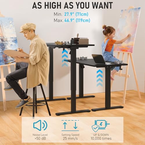 48   24 Electric Standing Desk  Adjustable Height Sit Stand Up Desk  Motorized Home Office Computer Gaming Workstation Desk