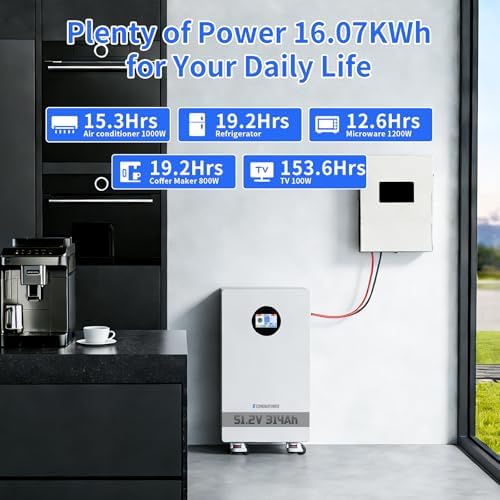 48v Lifepo4 300Ah 314Ah  LiFePO4 Battery  15KWh Solar Storage Rechargeable Lithium Battery 8000  Cycles 48V with 200A BMS for Photovoltaic System  RV Off Grid  Home Use