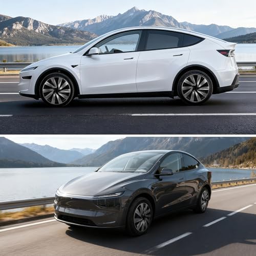 4PCS Wheel Covers for New Tesla Model Y Juniper 19 inch 2025 2026  Hubcaps Fits for Tesla Model Y Juniper  Rim Cover Protector Wheel Cover Black and Silver