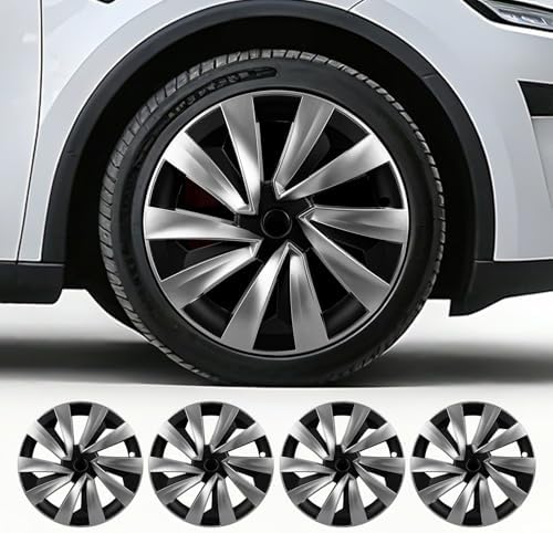 4PCS Wheel Covers for New Tesla Model Y Juniper 19 inch 2025 2026  Hubcaps Fits for Tesla Model Y Juniper  Rim Cover Protector Wheel Cover Matte Black