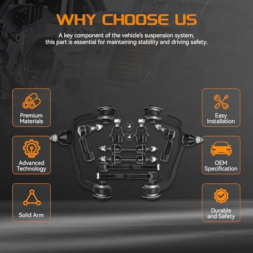4WD Front Upper Control Arms kit Compatible with Ford F 150 2009 2014  No Raptor Models   w/Ball Joints  Tie Rods  Sway Bars   Front End Suspension Kit   10pc