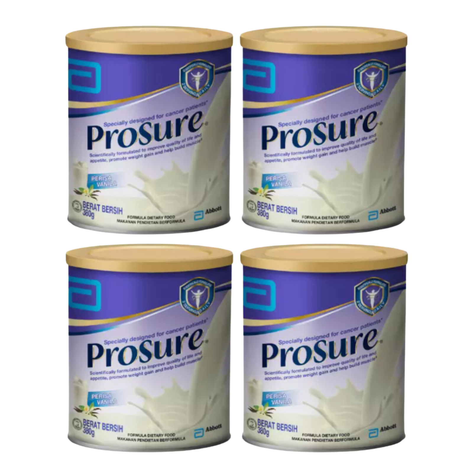 4 Cans Abbott Pro Sure Milk High Protein  Prebiotic & EPA 380g Express Shipping