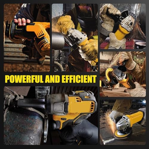 4 Packs 12000mAh DCB206 Replacement for Dewalt 20V Battery Lithium ion Compatible with Dewalt 20V Max Battery DCB203 DCB207 DCB208 DCB200 DCD DCF DCG Series Cordless Power Tools