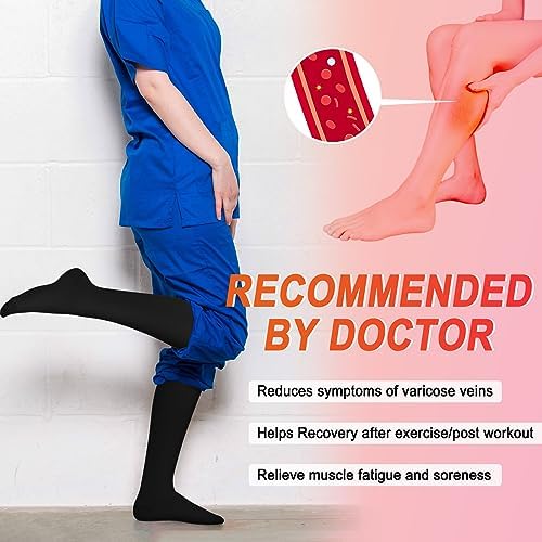 4 Pairs Compression Socks for Women Circulation Best Support for Nurses Running Athletic Travel