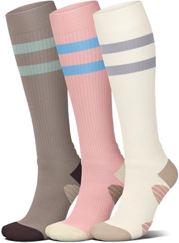 4 Pairs Compression Socks for Women Circulation Best Support for Nurses Running Athletic Travel