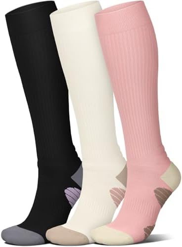 4 Pairs Compression Socks for Women Circulation Best Support for Nurses Running Athletic Travel