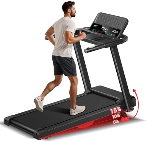 4 in 1 Walking Pad with 15  Incline  Portable Under Desk Treadmill  Foldable Treadmills for Home and Office  2 5 HP Quiet Walking Pad Treadmill with 300 LBS Capacity